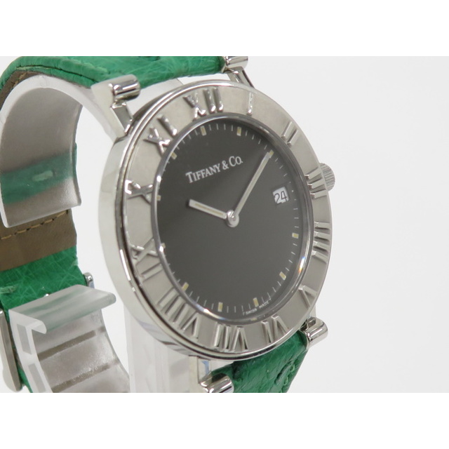 TIFFANY＆Co. メンズ腕時計 アトラス クオーツ SS レザー