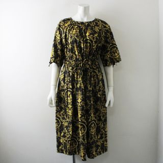 ジェーンマープル(JaneMarple)の美品 2021AW Jane Marple Dans Le Salon ジェーンマープル Marie Antoinette drawstring sleeve dress ドレス M/イエロー【2400013093347】(その他)