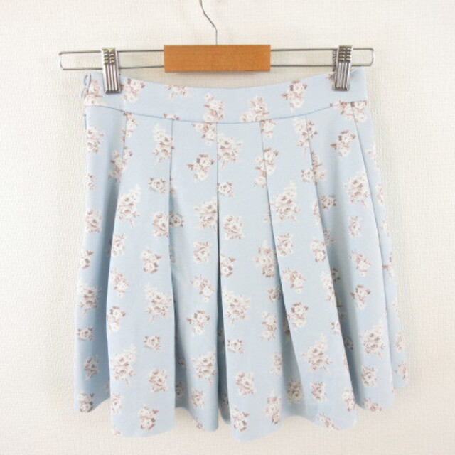 WILLSELECTION - ウィルセレクション ミニスカート プリーツ ストレッチ 花柄 水色 0の通販 by ベクトル ラクマ店| ウィルセレクションならラクマ