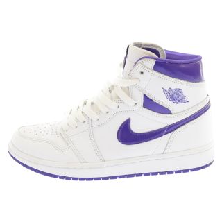 ナイキ(NIKE)のNIKE ナイキ WMNS AIR JORDAN 1 HIGH OG ウィメンズエアジョーダン1コートパープルハイカットスニーカー CD0461-151 ホワイト/パープル US7.5(スニーカー)