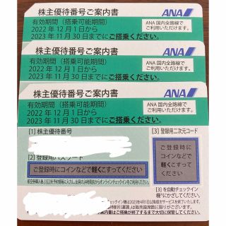 エーエヌエー(ゼンニッポンクウユ)(ANA(全日本空輸))のANA 株主優待券　3枚(その他)