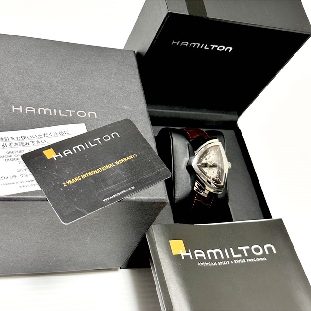 人気品！ HAMILTON ベンチュラ オートマチック H245150 レザー茶