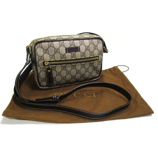 Gucci - GUCCI ショルダーバッグ GGスプリーム PVC レザー ベージュ