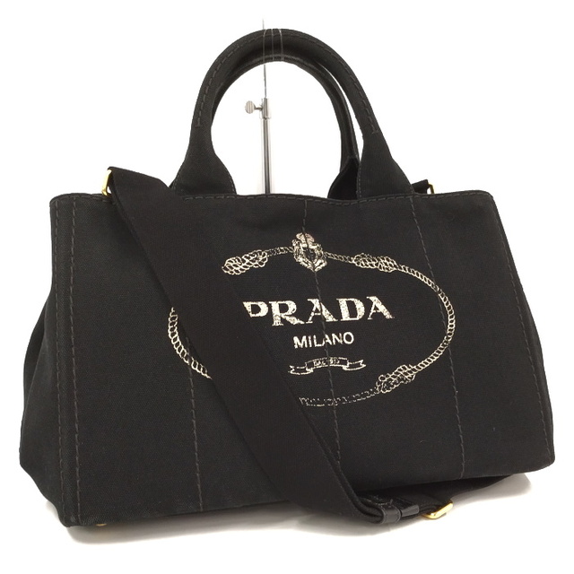 PRADA 2WAY ショルダーバッグ カナパトート キャンバス ブラック