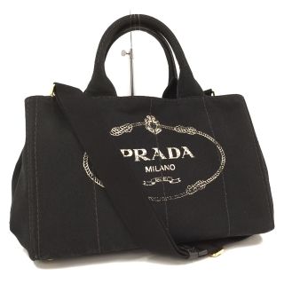 プラダ(PRADA)のPRADA 2WAY ショルダーバッグ カナパトート キャンバス ブラック(その他)