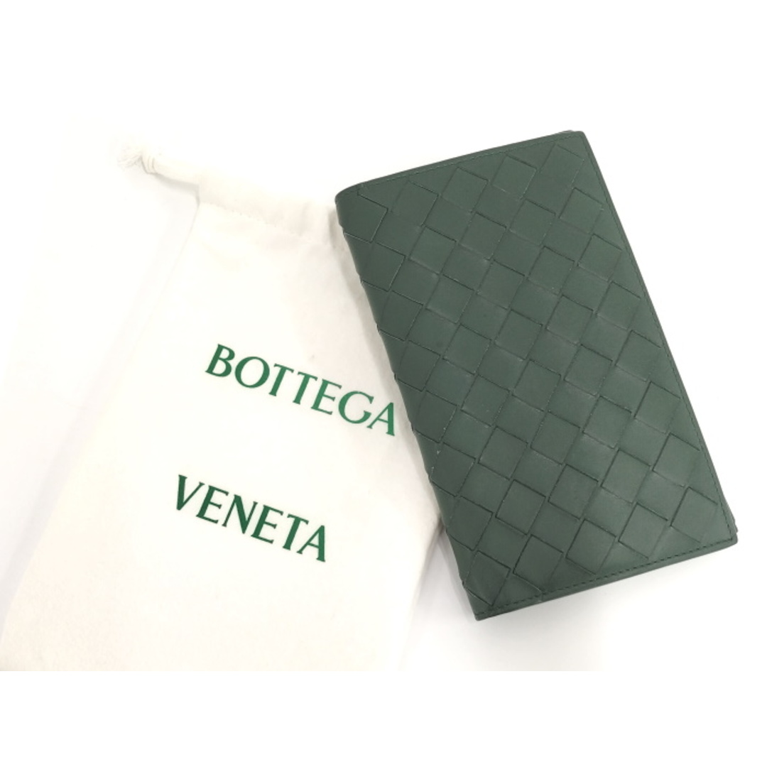 Bottega Veneta(ボッテガヴェネタ)のBOTTEGA VENETA 二つ折り長財布 イントレチャート レザー グリーン メンズのファッション小物(長財布)の商品写真