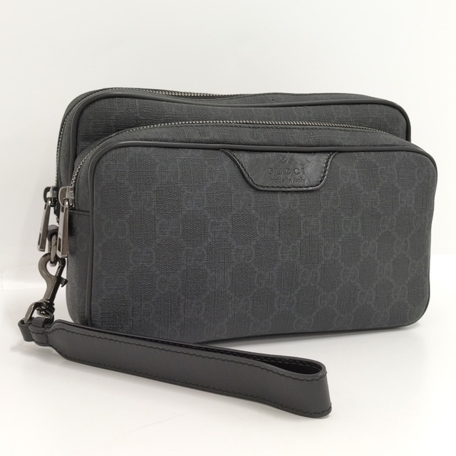 GUCCI クラッチバッグ GGスプリーム PVC レザー ブラック 最新入荷