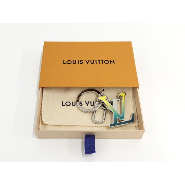 ルイ ヴィトン ポルトクレ LV スポットライト メタル シルバー イエロー グリーン M00738 キーリング