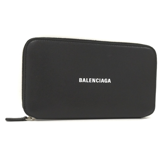 Balenciaga - BALENCIAGA ラウンドファスナー 長財布 レザー ブラック 594290
