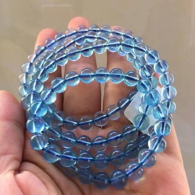 高品質の人気 ⭐︎【天然】アクアマリン ブレスレット 7.5mm