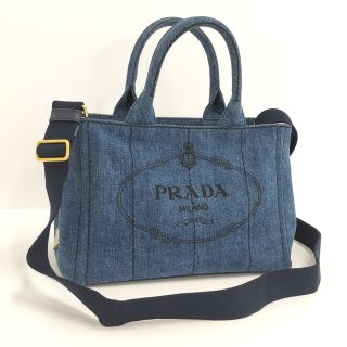 プラダ(PRADA)のPRADA 2WAYトートバッグ カナパ デニム ブルー 1BG439(その他)