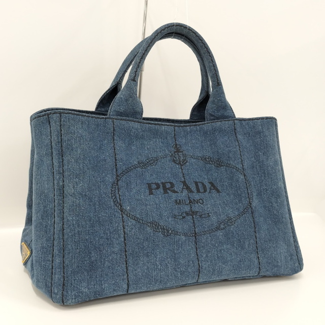 PRADA カナパ トートバッグ デニム ブルー 1BG642 - トートバッグ