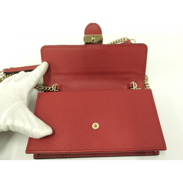 GUCCI チェーンウォレット ショルダーバッグ インターロッキングG レザー