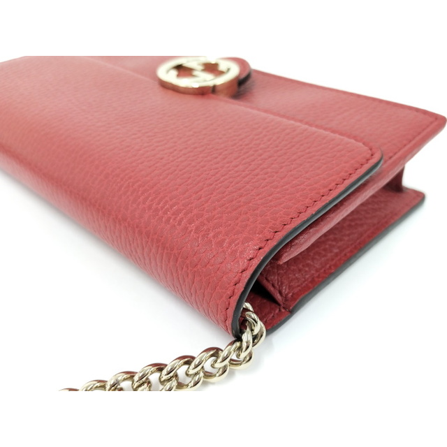 GUCCI チェーンウォレット ショルダーバッグ インターロッキングG レザー GUCCI チェーンウォレット ショルダーバッグ インターロッキングG レザー