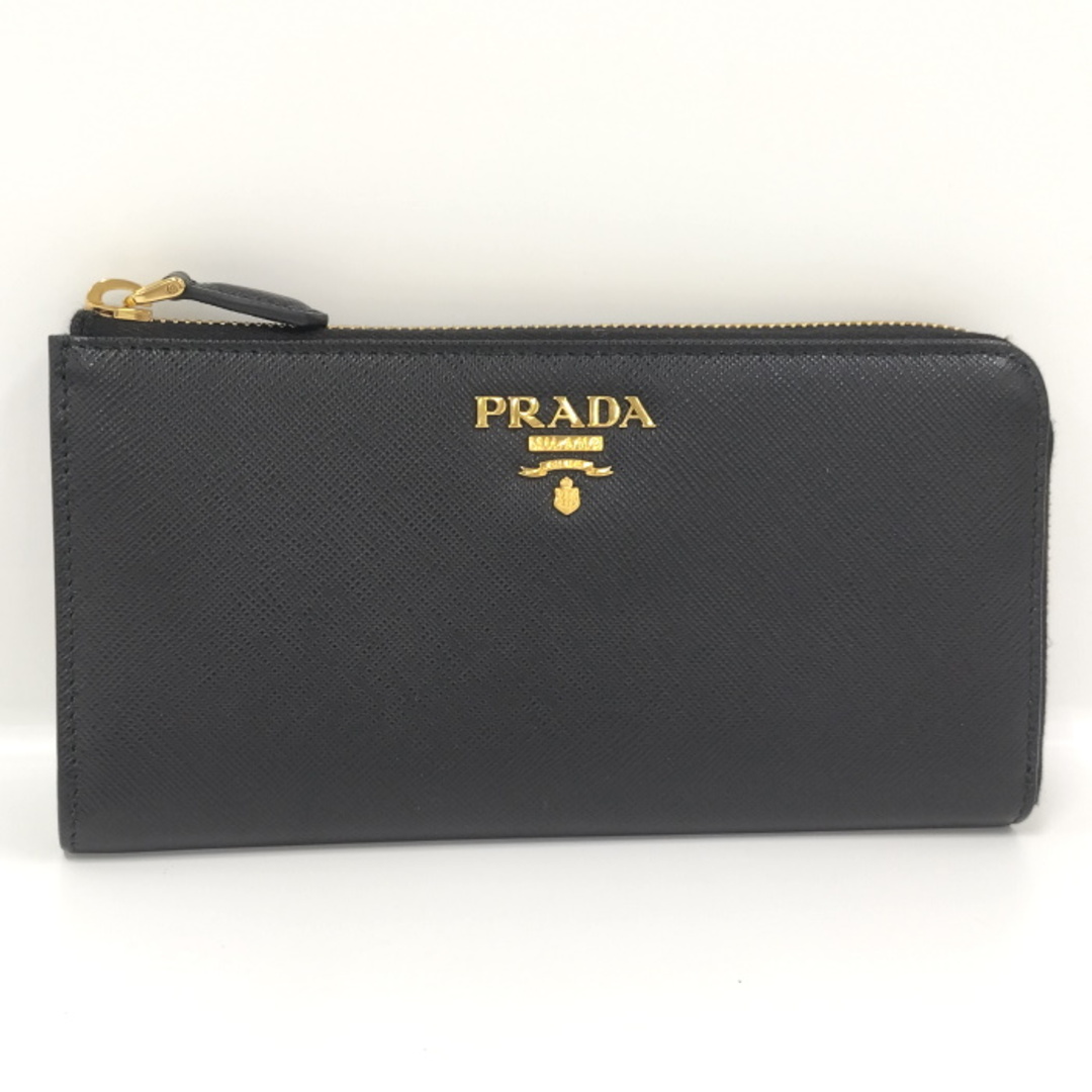 PRADA◇長財布/レザー/BLK-