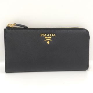 プラダ(PRADA)のPRADA L字ファスナー長財布 サフィアーノ レザー ネロ ブラック(財布)