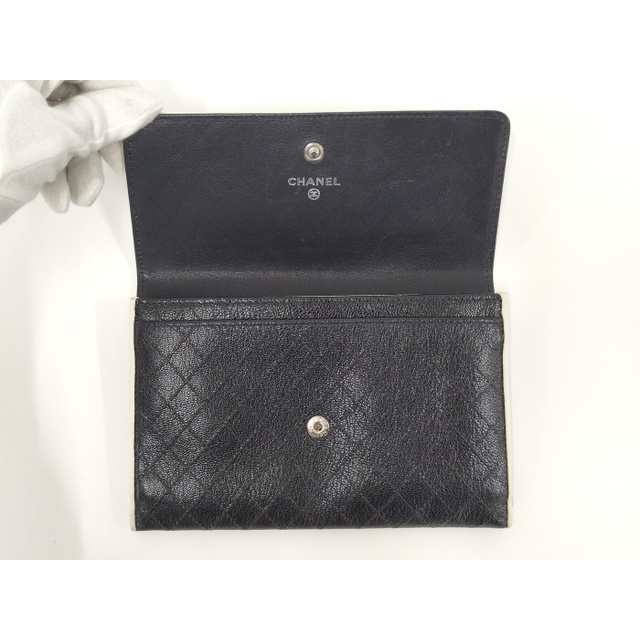 CHANEL - CHANEL 二つ折り財布 ビコローレ レザー ブラックの通販 by