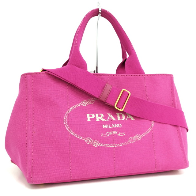 PRADA カナパ 2WAYバッグ ショルダーバッグ キャンバス ピンク - その他