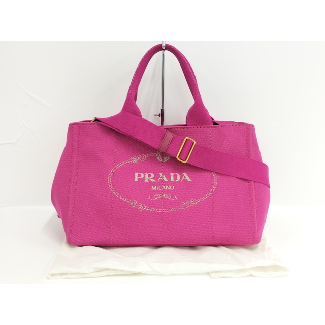 PRADA カナパ 2WAYバッグ ショルダーバッグ キャンバス ピンク - その他