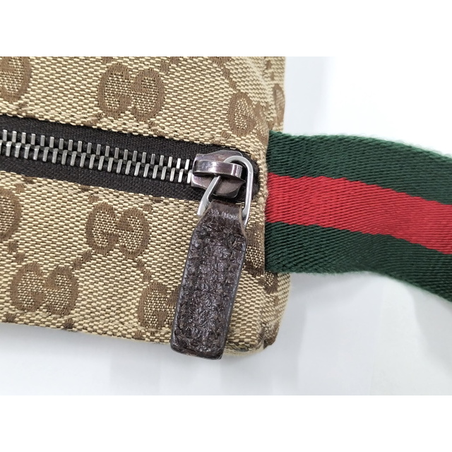 Gucci - GUCCI ウエストバッグ ウエストポーチ GGキャンバス レザー