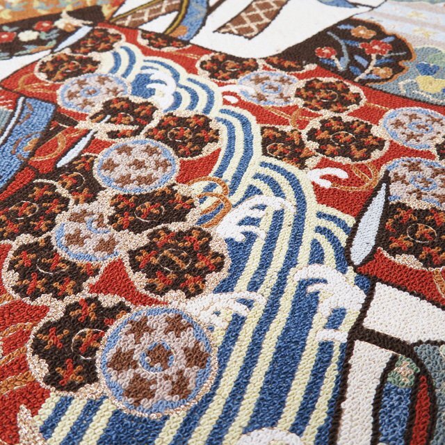 百万粒 相良刺繍 中国刺繍 多色 金 袋帯 A790-15 2