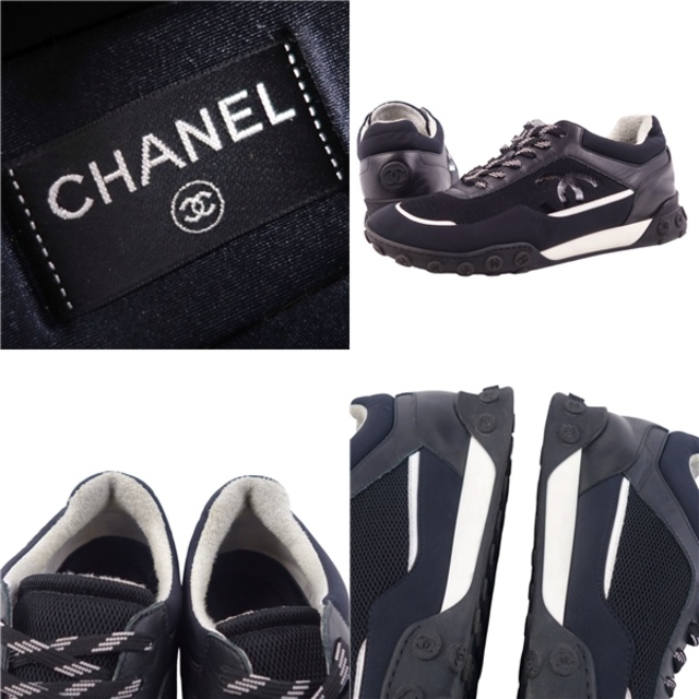 CHANEL(シャネル)のシャネル CHANEL スニーカー G34087 ココマーク ロゴ レースアップ メッシュ メンズ シューズ 靴 イタリア製 42 ブラック メンズの靴/シューズ(スニーカー)の商品写真