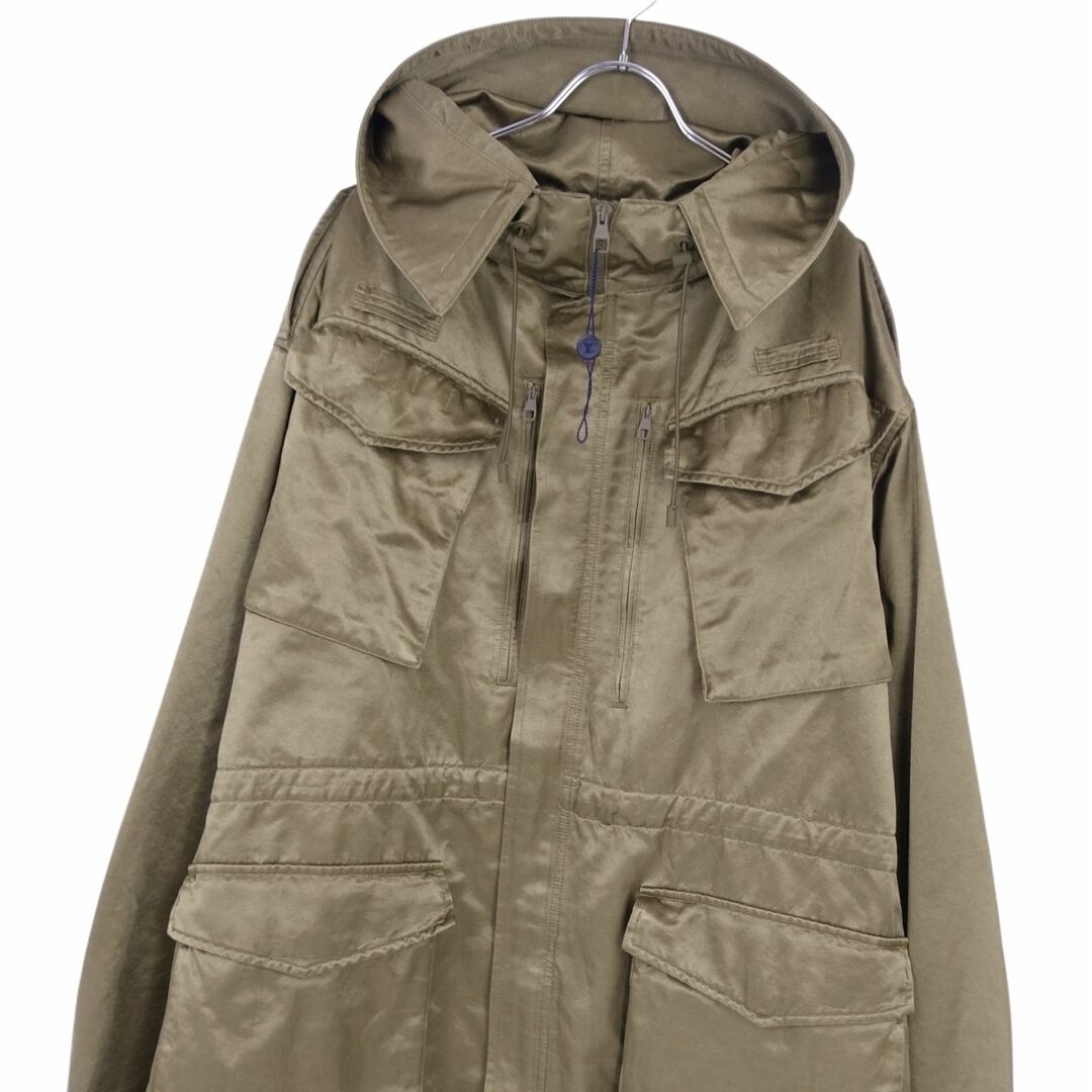 極美品 ルイヴィトン LOUIS VUITTON コート 2018SS ジャケット ミリタリー コットン レーヨン オーバーサイズ メンズ アウター  54(XL相当) カーキ