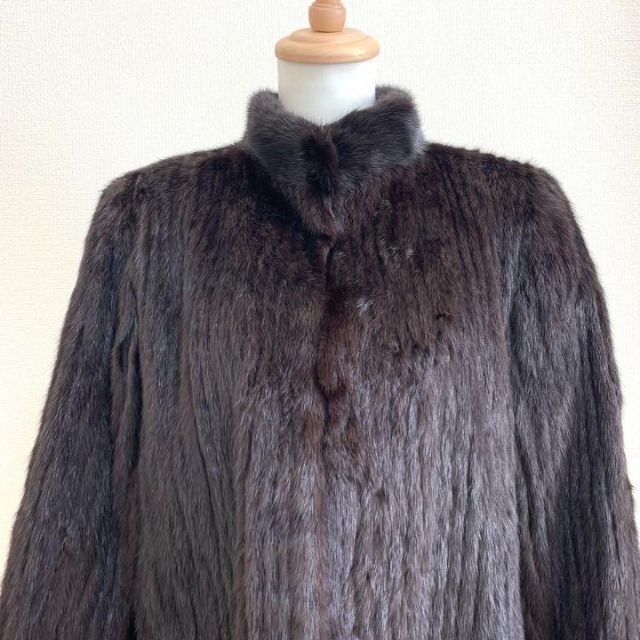 SAGA MINK  毛皮　コート　黒　フリーサイズ　銀タグ