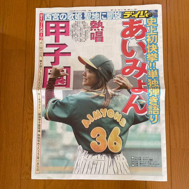 あいみょん ✴︎阪神甲子園球場 弾き語りライブ✴︎デイリースポーツ エンタメ/ホビーのタレントグッズ(ミュージシャン)の商品写真