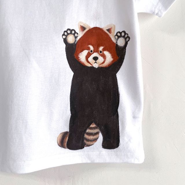 キッズ レッサーパンダ柄Tシャツ 110サイズ　ホワイト　動物