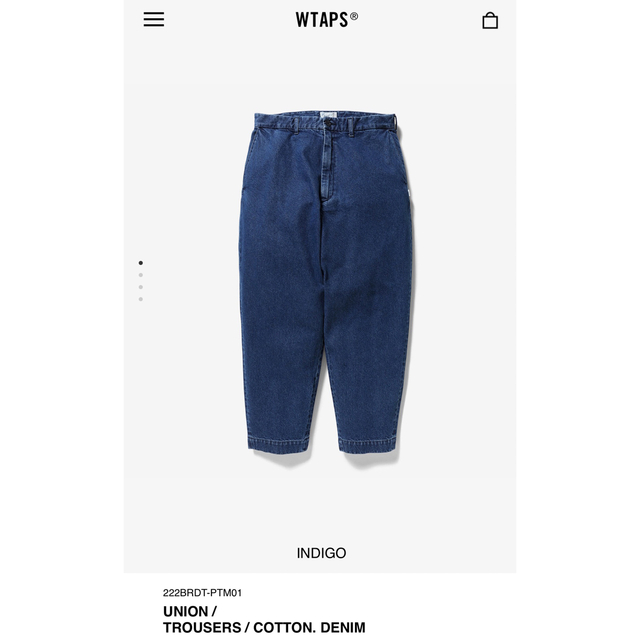 【L】WTAPS UNION TROUSERS COTTON DENIM