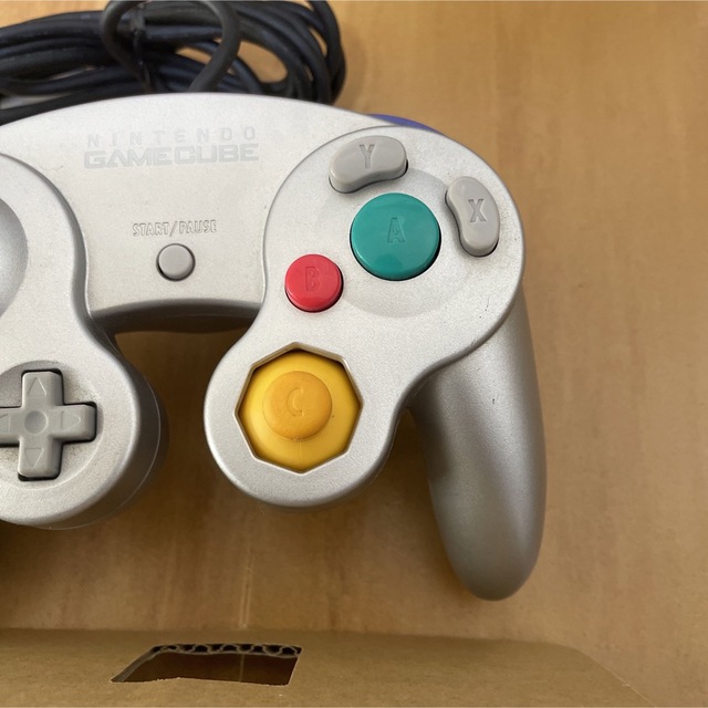 ゲームキューブコントローラー 後期型 GCコン シルバー オレンジ 箱