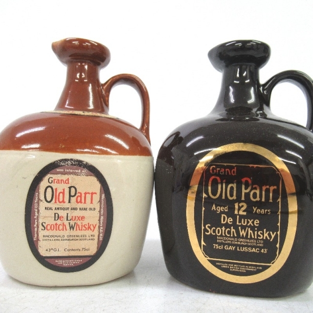 未開封★Grand Old Parr【グランド・オールドパー】 デラックス 陶器 2本セット 750ml 替え栓付 箱なし