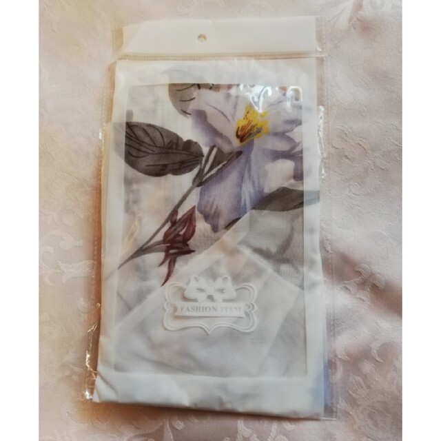 白花柄ボタニカルスカーフ兼用フェイスカバー レディースのファッション小物(バンダナ/スカーフ)の商品写真