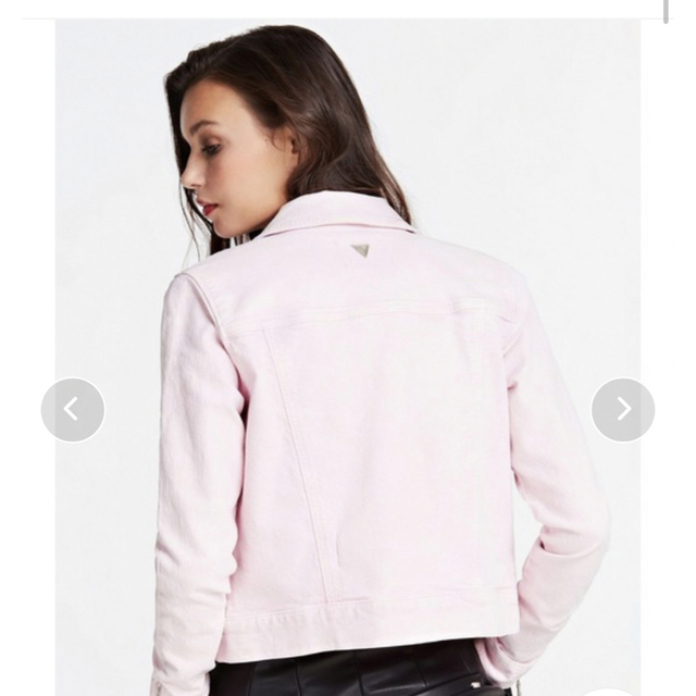 GUESS(ゲス)のGUESS デニムジャケット ピンク Ｍサイズ レディースのジャケット/アウター(Gジャン/デニムジャケット)の商品写真