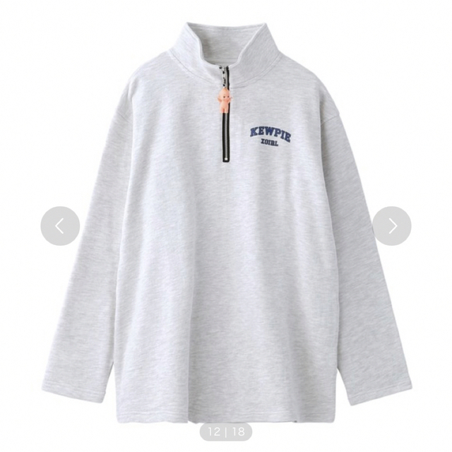 X-girl(エックスガール)のx-girl×OBITSU KEWPIER(R) HALF ZIP SWEAT レディースのトップス(トレーナー/スウェット)の商品写真