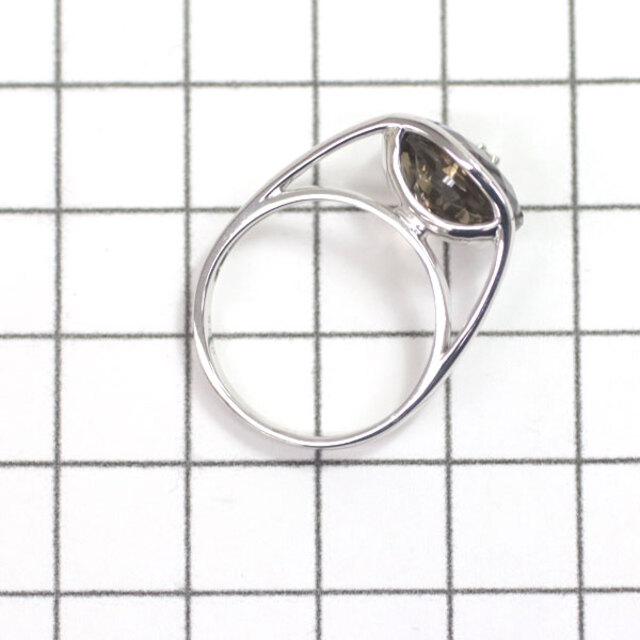 K18WG スモーキークオーツ ダイヤモンド リング 4.13ct D0.02ct レディースのアクセサリー(リング(指輪))の商品写真