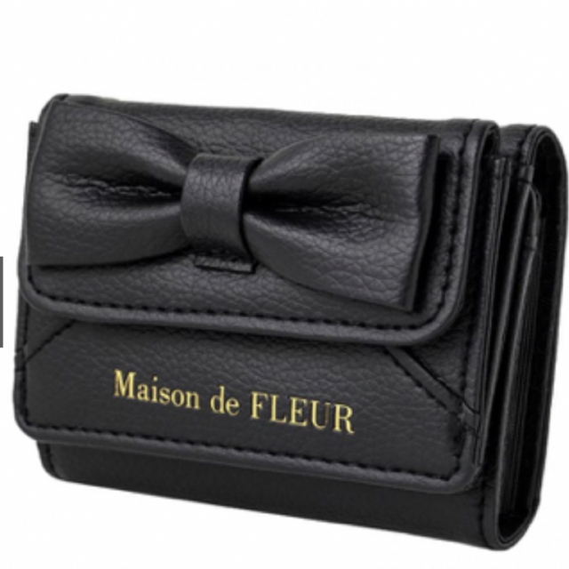 Maison de FLEUR(メゾンドフルール)のMaison de FLEUR  RIBBON CARD CASE  BLACK レディースのファッション小物(財布)の商品写真