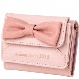 メゾンドフルール(Maison de FLEUR)のMaison de FLEUR RIBBON CARD CASE PINK(財布)