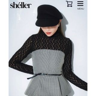 sheller シェリエ ハイネック シアートップス 黒