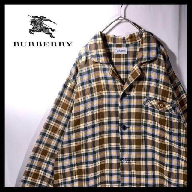 BURBERRY(バーバリー)の90s 古着 Burberrys バーバリー 開襟 パジャマシャツ グランジ L メンズのトップス(シャツ)の商品写真