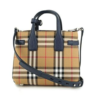 バーバリー(BURBERRY)の新品 バーバリー BURBERRY ハンドバッグ ベイビー バナー ミニ ダークブルー 青(ハンドバッグ)