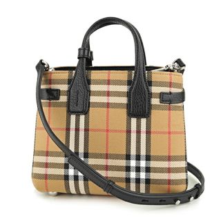 バーバリー(BURBERRY)の新品 バーバリー BURBERRY ハンドバッグ ベイビー バナー ミニ ブラック 黒(ハンドバッグ)