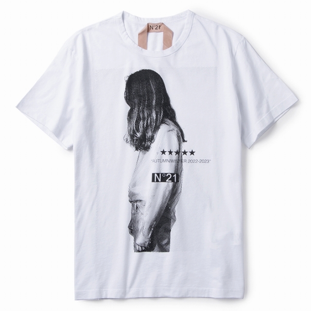 定価9万★N°21レースカットソー/フリルＴシャツ白リボン/ヌメロヴェントゥーノ