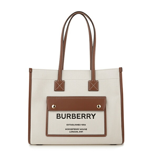 BURBERRY - 新品 バーバリー BURBERRY トートバッグ CANVAS&LEATHER NEW TOTE オフホワイト 白