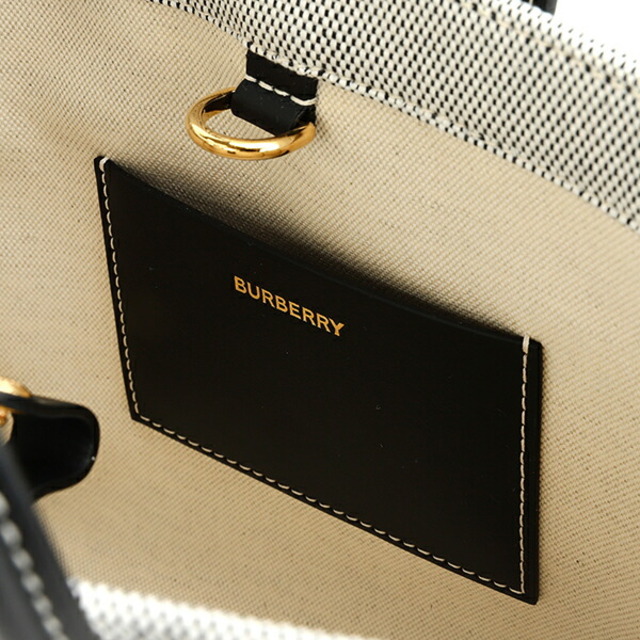 BURBERRY(バーバリー)の新品 バーバリー BURBERRY トートバッグ ミニ ツートン キャンバス＆レザー フレヤ レディースのバッグ(トートバッグ)の商品写真