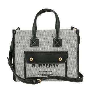 バーバリー(BURBERRY)の新品 バーバリー BURBERRY トートバッグ ミニ ツートン キャンバス＆レザー フレヤ(トートバッグ)