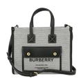 新品 バーバリー BURBERRY トートバッグ ミニ ツートン キャンバス＆レ