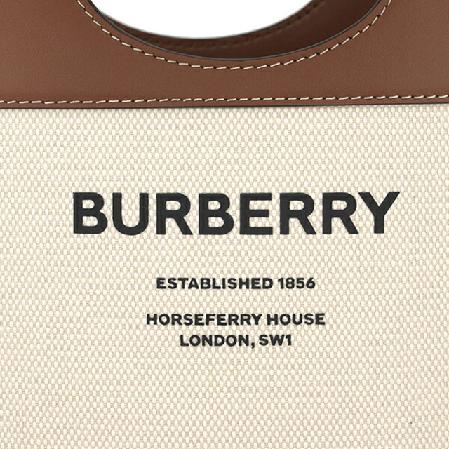 BURBERRY(バーバリー)の新品 バーバリー BURBERRY ハンドバッグ POCKET BUCKET BAG ホワイト 白 ブラウン 茶 レディースのバッグ(ハンドバッグ)の商品写真