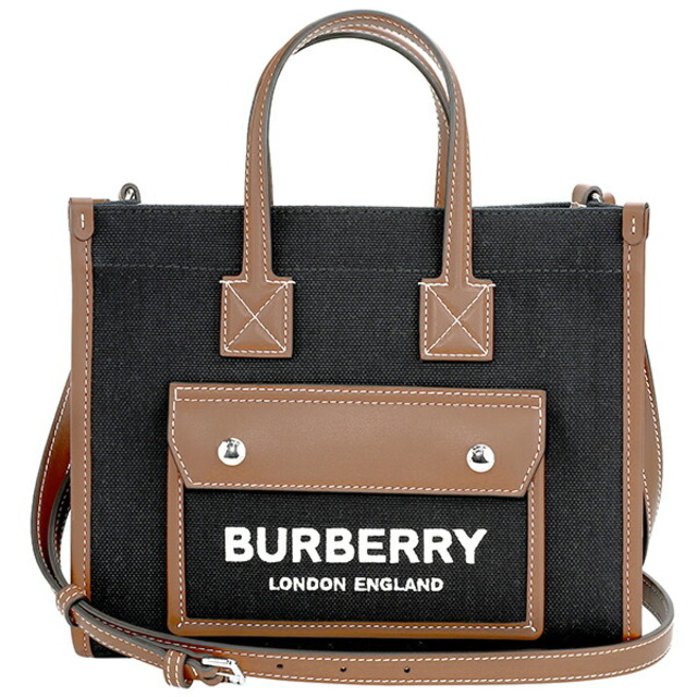 新品 バーバリー BURBERRY トートバッグ ミニ ツートン キャンバス＆レザー フレヤ | フリマアプリ ラクマ